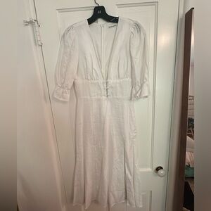 White linen Reformation dress size 6
